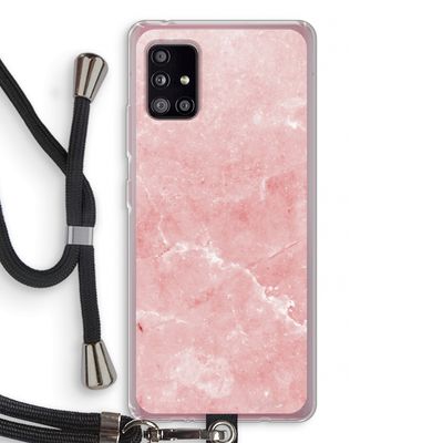 Roze marmer: Samsung Galaxy A51 5G Transparant Hoesje met koord