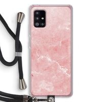 Roze marmer: Samsung Galaxy A51 5G Transparant Hoesje met koord