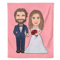 Cartoon Fleecedeken Bridal Couple - Pillow Buddies