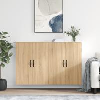 Hangkasten 2 st bewerkt hout sonoma eikenkleurig