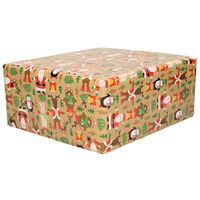 1x Rollen Kerst inpakpapier/cadeaupapier bruin 2,5 x 0,7 meter - thumbnail