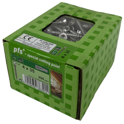 pgb-Europe PFS+ | RVS Spaanplaatschroef PFS+ VK-T Ø 4,0x35 A2 - 200 stuks - PFWVTVA00004000353