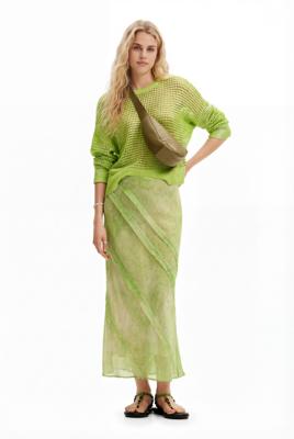 Gebreide textuurtrui - GREEN - L