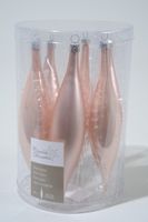 6 kerstpegels poeder roze emaille - Ksd