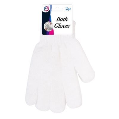 Scrub washandjes - 2x st - wit - one size - volwassenen - was handschoenen