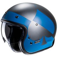 HJC V31 Kuz, Jethelm of scooter helm, Mat Blauw Grijs