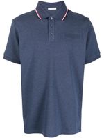 Moncler raised-logo cotton polo shirt - Bleu