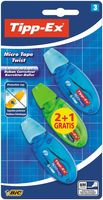 Tipp-Ex correctieoller Micro Tape Twist blauw en groen, blister 2+1 gratis - thumbnail