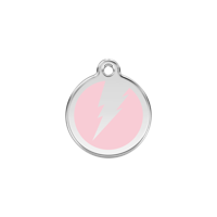 Flash Pink roestvrijstalen hondenpenning small/klein dia. 2 cm - Reddingo Flash Pink roestvrijstalen hondenpenning small/klein dia. 2 cm - Reddingo