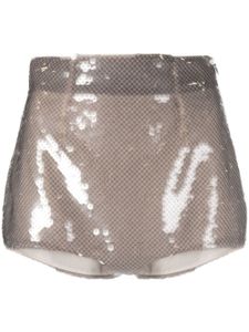 Prada short brodé de sequins à taille haute - Tons neutres