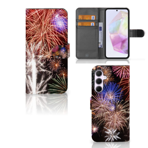 Samsung Galaxy A35 Wallet Case met Pasjes Vuurwerk