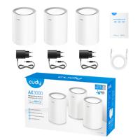 Cudy M3000 3-PACK mesh-wifi-systeem Dual-band (2.4 GHz / 5 GHz) Wi-Fi 6 (802.11ax) Grijs, Wit 1 Intern - thumbnail