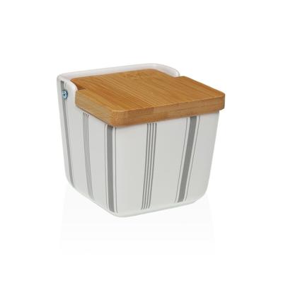 Zoutvaatje met deksel Versa G-LINES Keramisch 8,8 x 8,5 x 8,8 cm