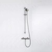 Fortifura Calvi douchekraan met glijstangset met ronde handdouche, gladde doucheslang Geborsteld Gunmetal PVD SW767491/SW799451/SW721165/SW767285 Fortifura Calvi douchekraan met glijstangset met ronde handdouche, gladde doucheslang Geborsteld Gunmetal PVD SW767491/SW799451/SW721165/SW767285