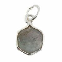 Edelsteen Hanger Labradoriet Zeshoek - 8 mm