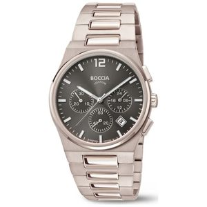 Boccia 3741-02 Horloge Chronograaf titanium zilverkleurig-grijs 39 mm