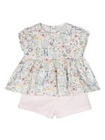 Il Gufo ensemble short-haut à fleurs - Blanc - thumbnail