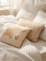 Set van 2 BABYLON kussens van katoenen hydrofiel beige