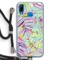 Tropical Palms Blue: Huawei P20 Lite Transparant Hoesje met koord