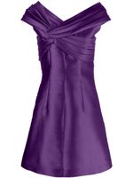 Alberta Ferretti robe courte en satin à bords drapés - Violet