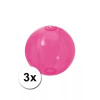 Strandbal - 3x - roze - opblaasbare bal - 30 cm - strandspeelgoed