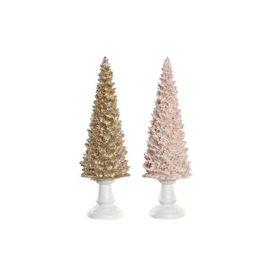 Kerstversiering DKD Home Decor Boomstructuur Hars (10,5 x 10,5 x 32 cm) (2 Stuks)
