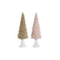 Kerstversiering DKD Home Decor Boomstructuur Hars (10,5 x 10,5 x 32 cm) (2 Stuks)