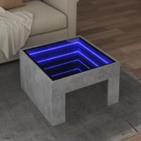 Salontafel met Infinity LED 50x50x30 cm betongrijs