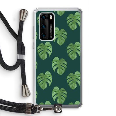 Monstera leaves: Huawei P40 Transparant Hoesje met koord