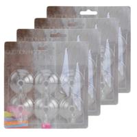 Zuignaphaakjes / ophanghaakjes - 24x stuks - transparant - kunststof - badkamer - keuken