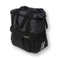 BASIL shopper xl - sportieve en trendy fietstas voor boodschappen en strand, zwart/antraciet, 20l