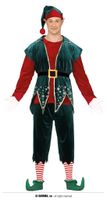 Kerst Elf Kostuum Fluweel Heren - thumbnail