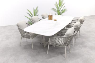 SUNS Palermo/Nappa Deens Ovale tuinset - Neolith® - 280 x 116 cm. - 7-delig