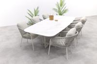 SUNS Palermo/Nappa Deens Ovale tuinset - Neolith® - 280 x 116 cm. - 7-delig