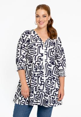 Yoek Tuniek wide bottom ziptape MAZE | Wit | Maat 46/48