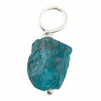 Ruwe Edelsteen Hanger Hemel Apatiet 925 Zilver (8 - 12 mm)