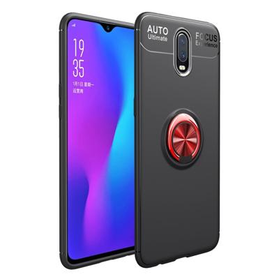 Shockproof TPU Case for OnePlus 6T with Holder (Black Red)