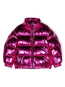 Moncler Enfant doudoune Meuse à effet métallisé - Rose