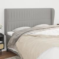 Hoofdbord met randen 163x23x118/128 cm stof lichtgrijs