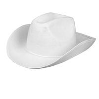 Witte verkleed cowboyhoed vilt - thumbnail