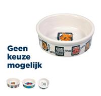 Trixie voerbak kat keramiek met print assorti Trixie voerbak kat keramiek met print assorti