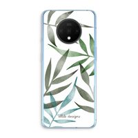 Tropical watercolor leaves: OnePlus 7T Transparant Hoesje
