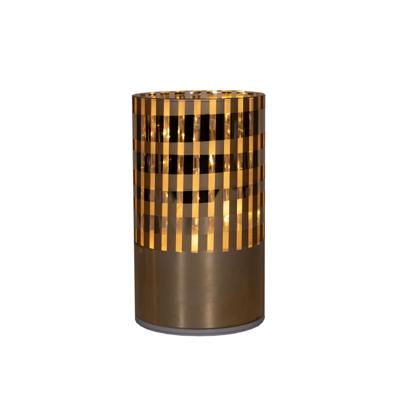 Cylinder glas ruit draaiend goud - Annas collection