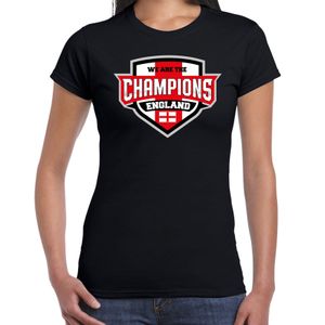 We are the champions England / Engeland supporter t-shirt zwart voor dames