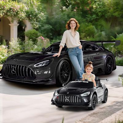 Ride-on-Auto Gelicentieerde Mercedes-AMG GT3 Kinderauto met Afstandsbediening 3 Snelheden Zwart