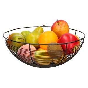 Fruitschaal/fruitmand rond zwart metaal 32 cm