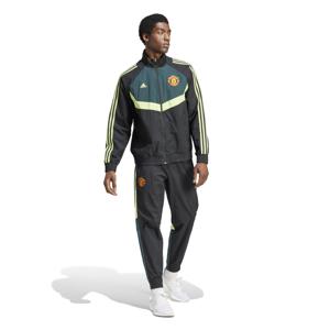 adidas Manchester United Woven Trainingspak 2023-2024 Zwart Donkergroen Felgroen