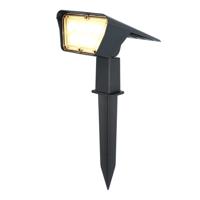 Odessa solar prikspot - Incl. Schemerschakelaar - 3000K warm wit - 2 lichtstanden - 300 lumen - 6-12 uur brandtijd - Kantelbaar - IP65 waterdicht - Tuinspot op zonne energie