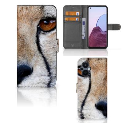 OPPO Reno 8 Lite | OnePlus Nord N20 | Telefoonhoesje | Met pasjeshouder | Cheetah