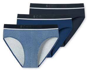 Schiesser Rio slips 95/5 blauw met print 3-pack